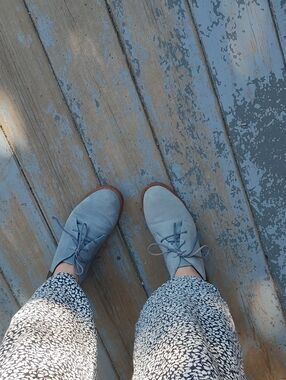 G.H. Bass Blue-Grey Leather Dessert Boots